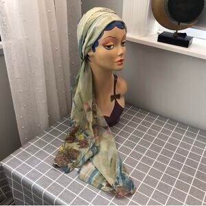 Vintage Multi color neck or hair scarf